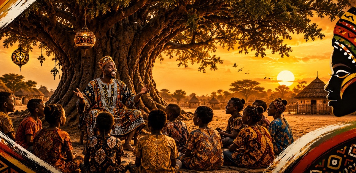 Griot conteur lors de Sous l'Arbre à Palabre